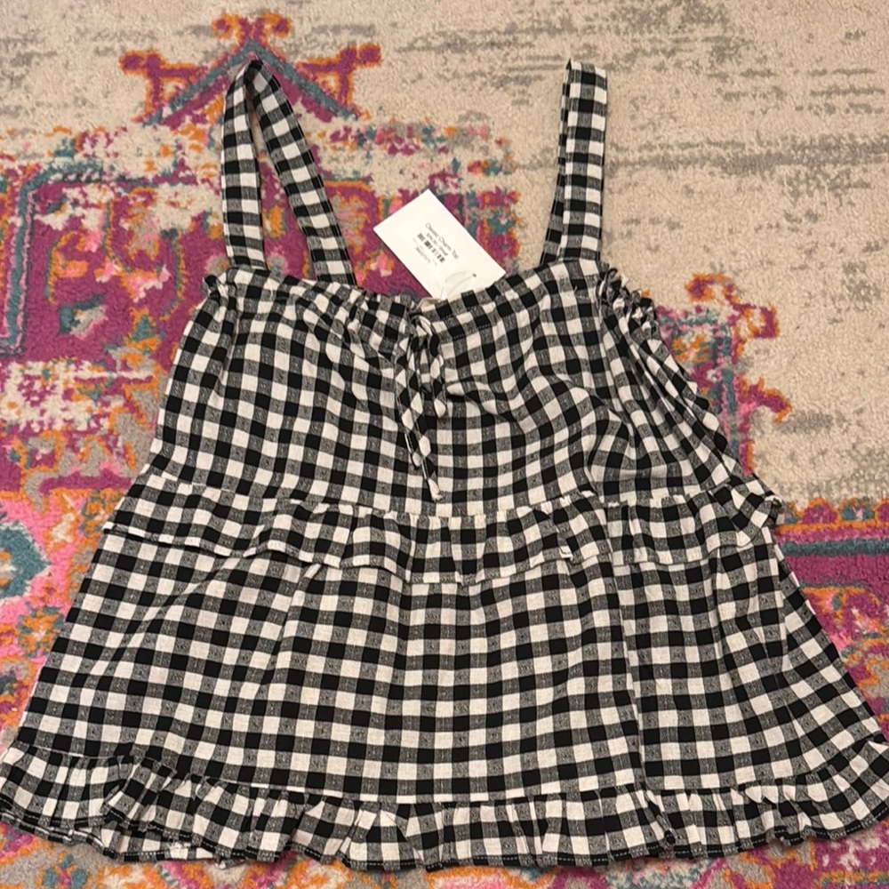 Black and White Checkered Women's Tank Top NEW WITH TAGS NEVER WORN